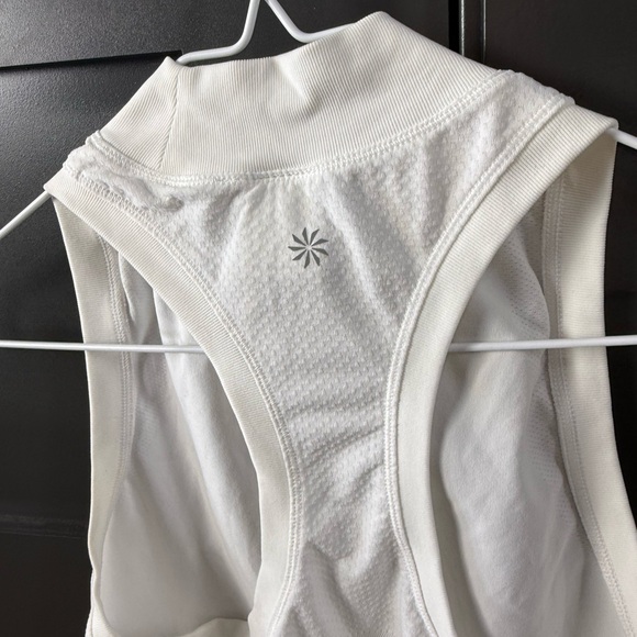 Athleta White Racerback Mockneck Sleeveless Tank Size S - Picture 4 of 9